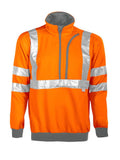 Projob Herren Warnschutz Sweatshirt mit Halb-Reissverschluss, EN ISO 20471 Klasse 3 - WERBE-WELT.SHOP
