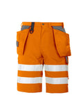Projob Herren Arbeits-Shorts in Warnschutzfarben mit Refletorstreifen, EN ISO 20471 Klasse 2 - WERBE-WELT.SHOP