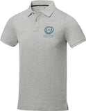 Calgary Poloshirt für Herren besticken-bedrucken diese Poloshirt ist Grau mit eine Beispiel Logo drauf
